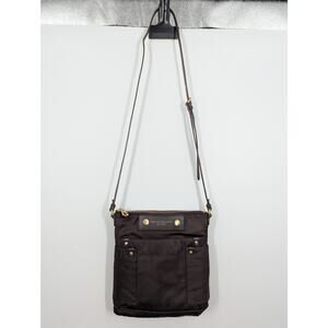 Marc Jacobs Preppy Nylon SIA Crossbody Bag Brown Chocolate Gold Casual Purse